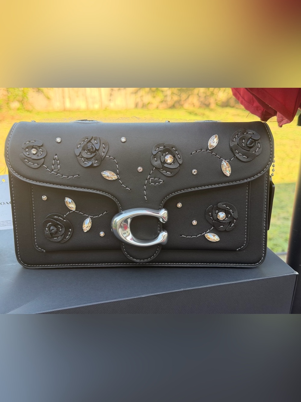 COACH Crystal Embellished Tabby Shoulder Bag 26 NWT - Picture 2 of 10